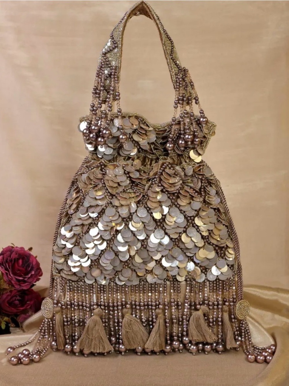 Copper/Champagne Potli Bag